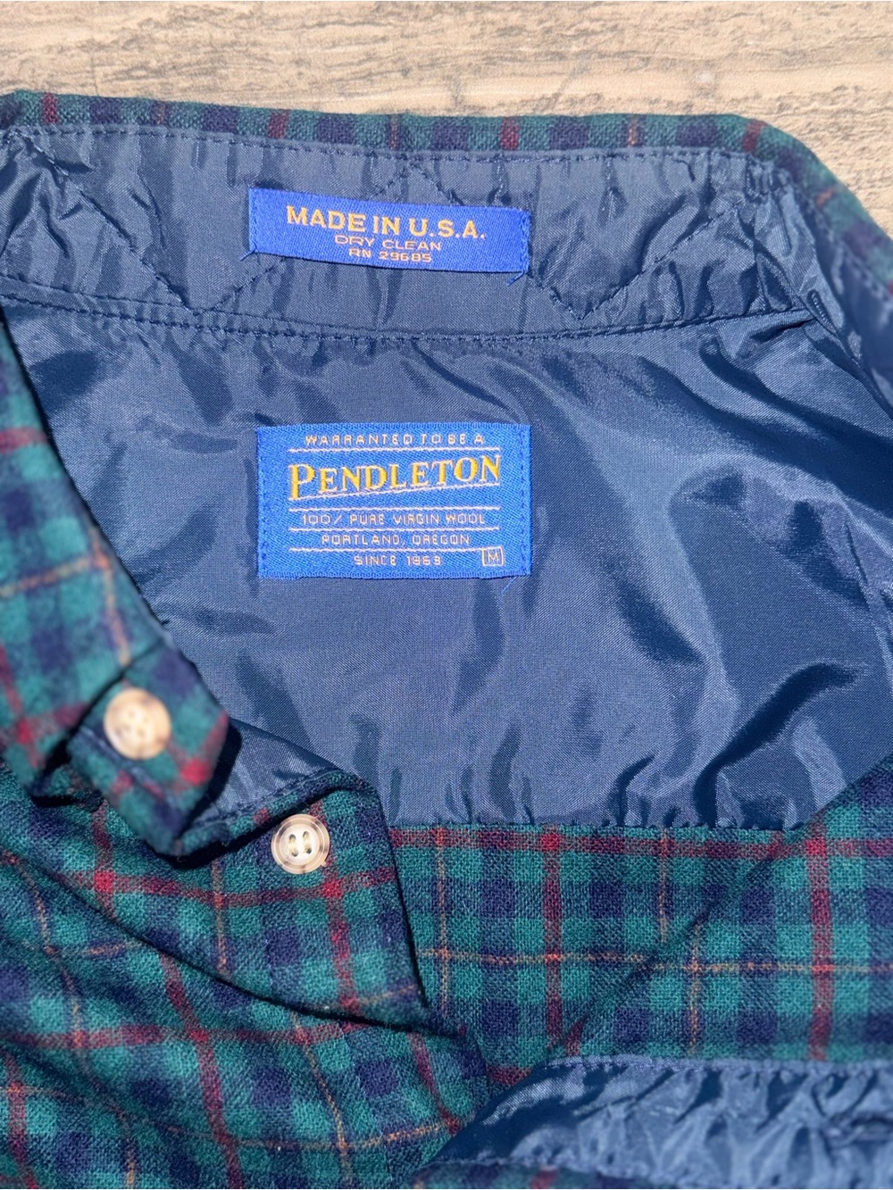 Pendleton Wool Button Up Board Shirt Mens M Plaid Long Sleeve - Picture 4 of 5